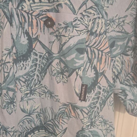 Simms Blue Casual Button Down Shirt with Paisley Design - Picture 2 of 6